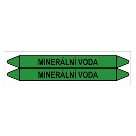 Značení potrubí, minerální voda,2 ks, 450 × 52 mm